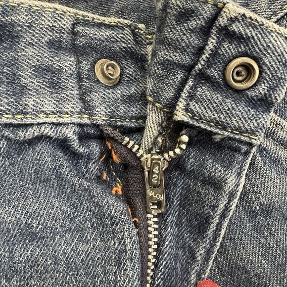 Vintage ELY Jeans Size 22x27 Destroyed Zipper Needs Work - M195 - Picture 5 of 14